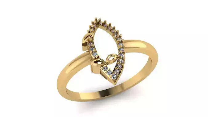Jewelry Diamond Ring 3D Print Model 