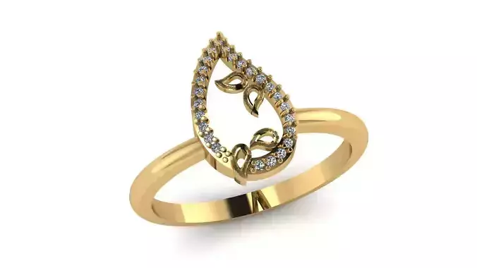 Jewelry Diamond Ring 3D Print Model 