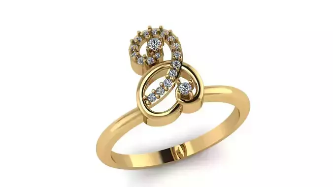 Jewelry Diamond Ring 3D Print Model