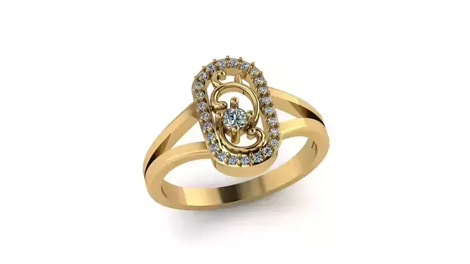 Jewelry Diamond Ring 3D Print Model