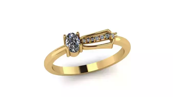 Jewelry Diamond Ring 3D Print Model