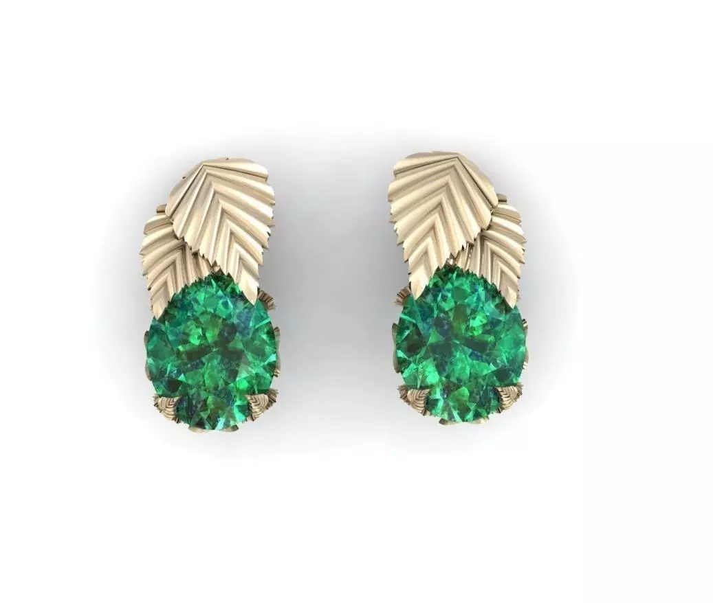 Earrings leaves 3D print model