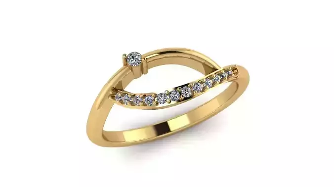 Jewelry Diamond Ring 3D Print Model 