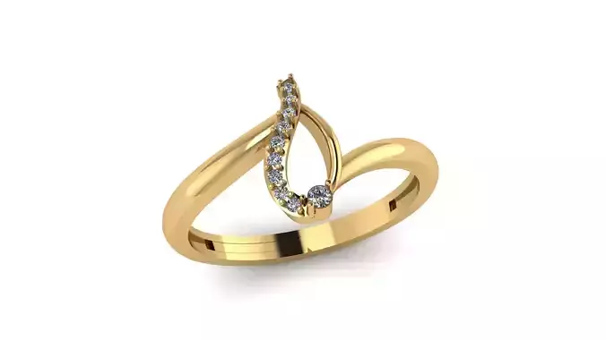 Jewelry Diamond Ring 3D Print Model 
