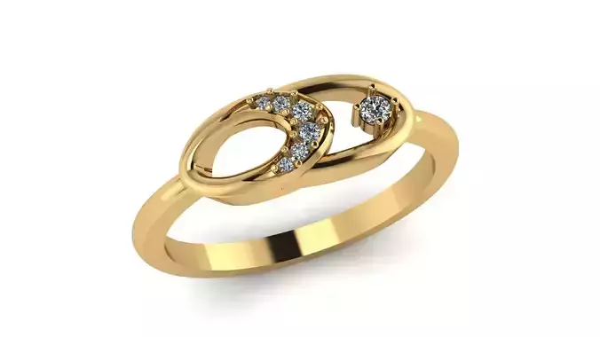 Jewelry Diamond Ring 3D Print Model 