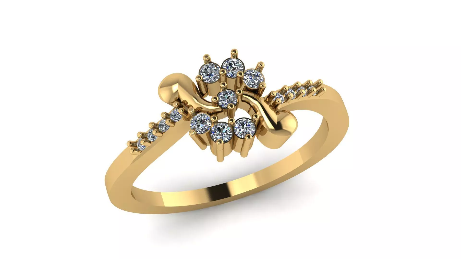 Jewelry Diamond Ring 3D Print Model 3D print model