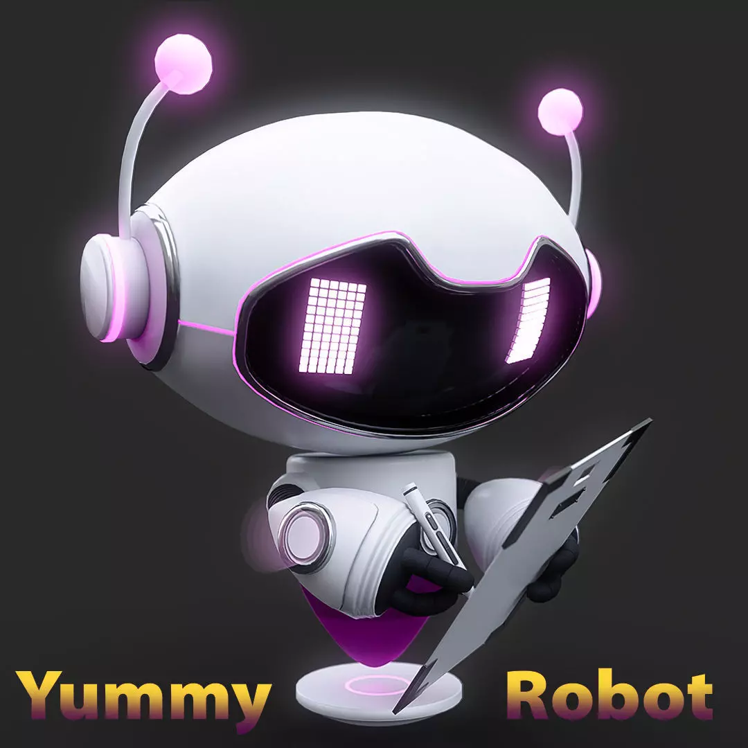 Yummy Robot Low-poly 3D model_0
