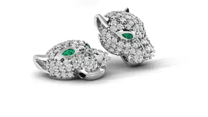 Small panther head earring 