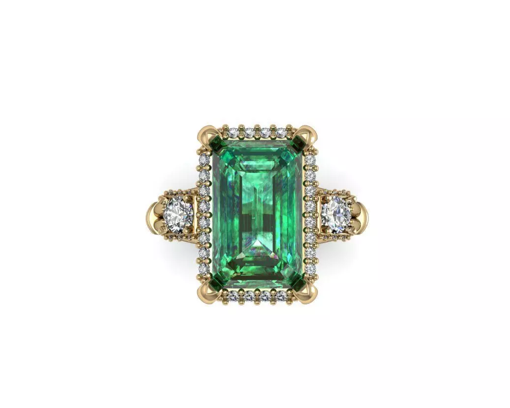 Emerald ring 3D print model