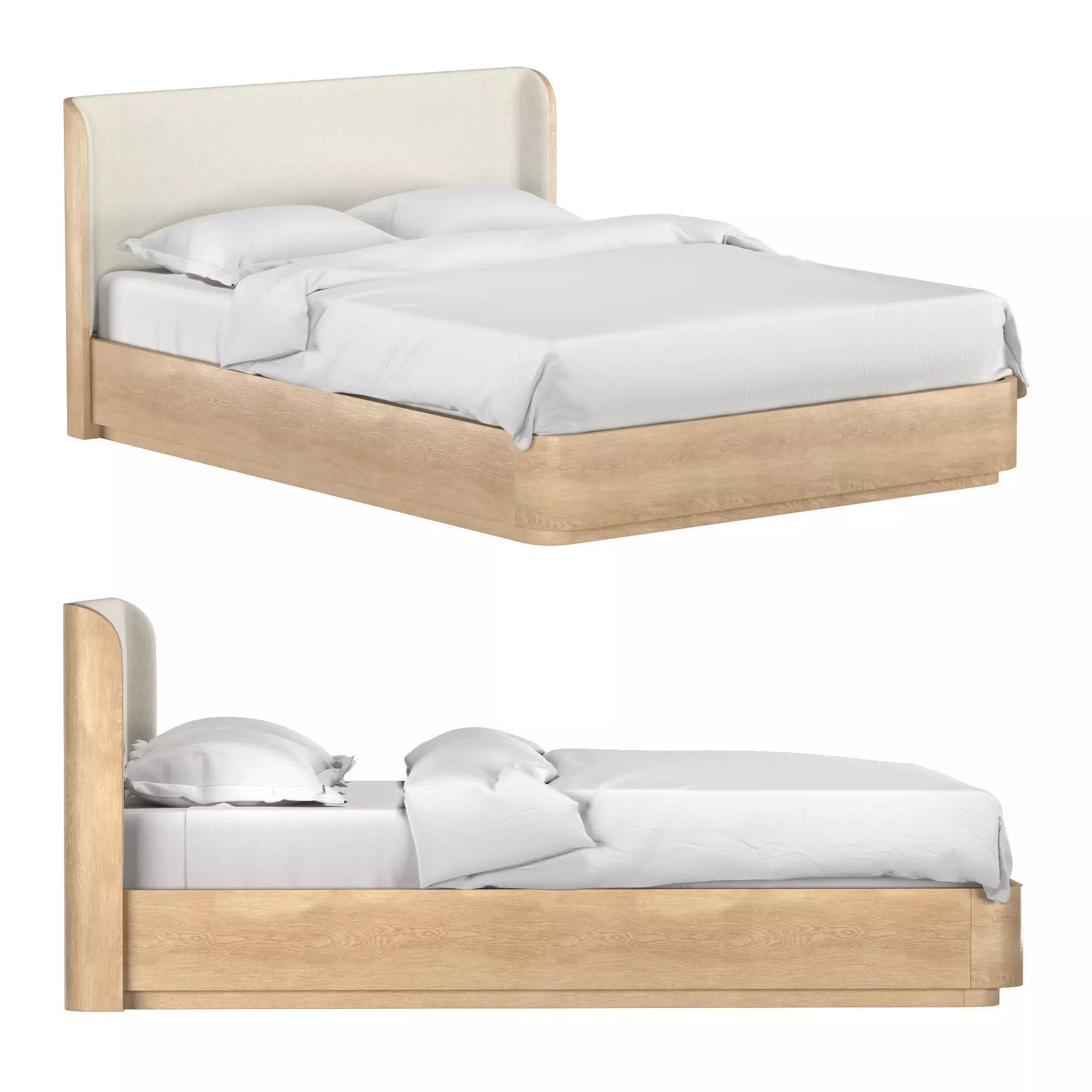 OLIN UPHOLSTERED PLATFORM BED 3D model_0