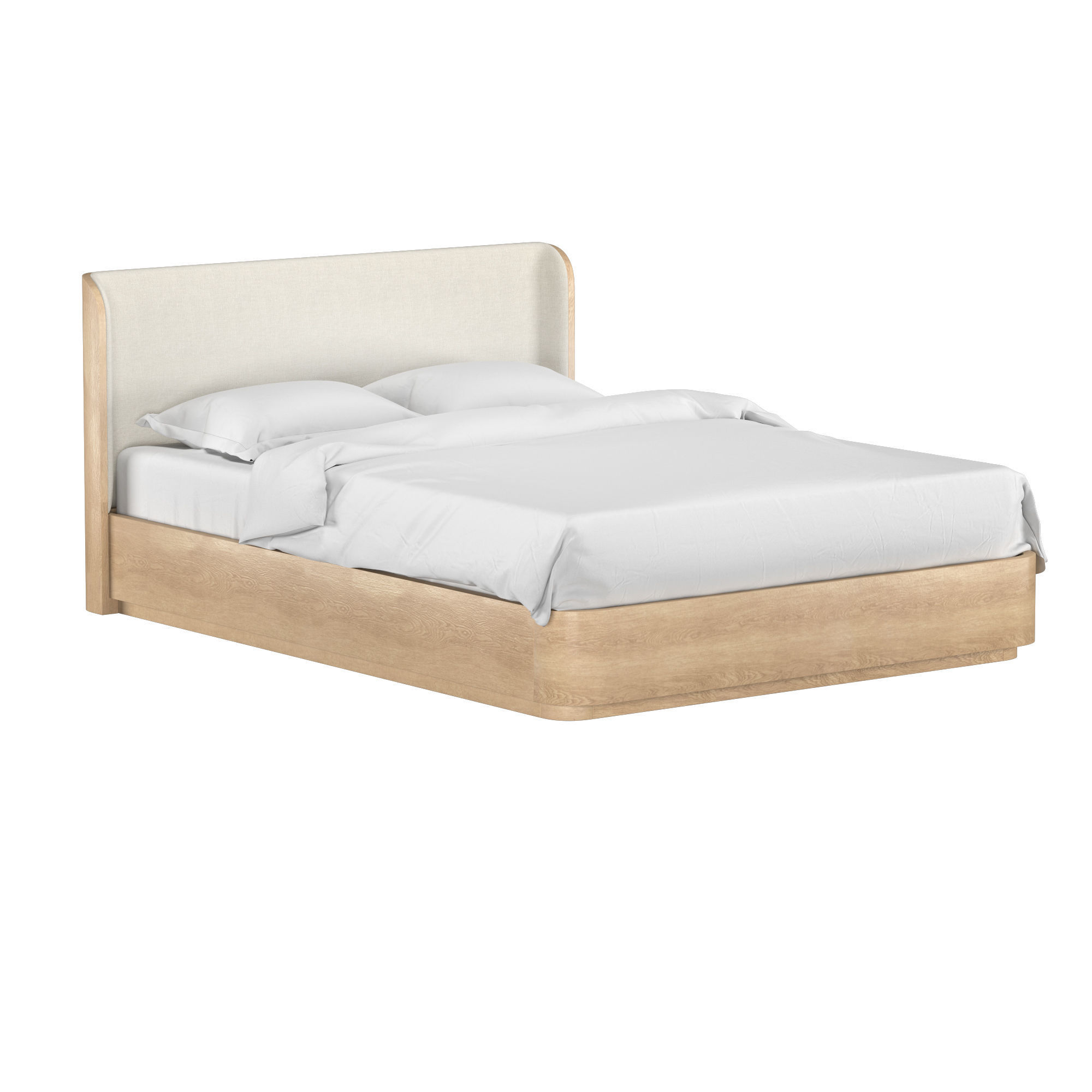OLIN UPHOLSTERED PLATFORM BED 3D model_1