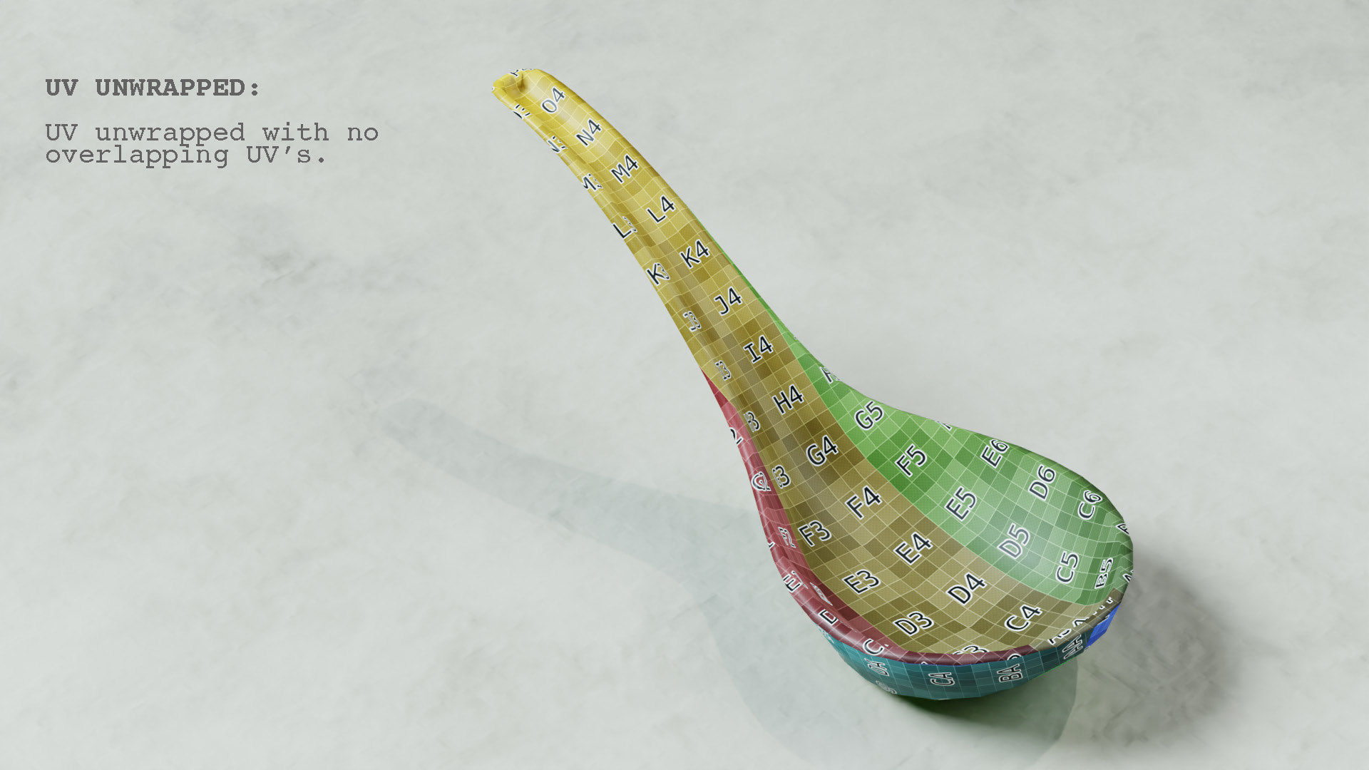 Chinese Porcelain Spoon Low-poly 3D model_6