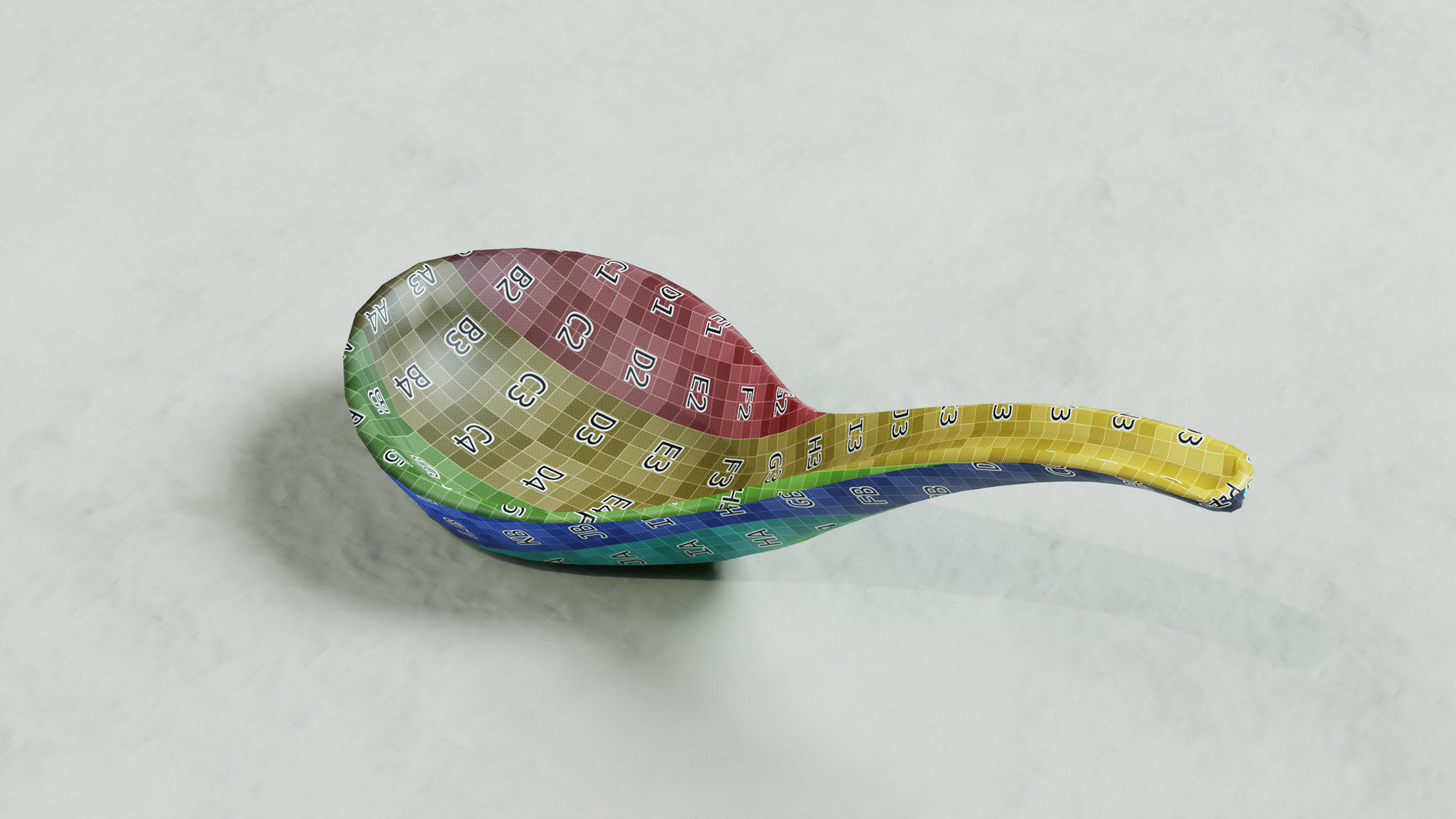 Chinese Porcelain Spoon Low-poly 3D model_8