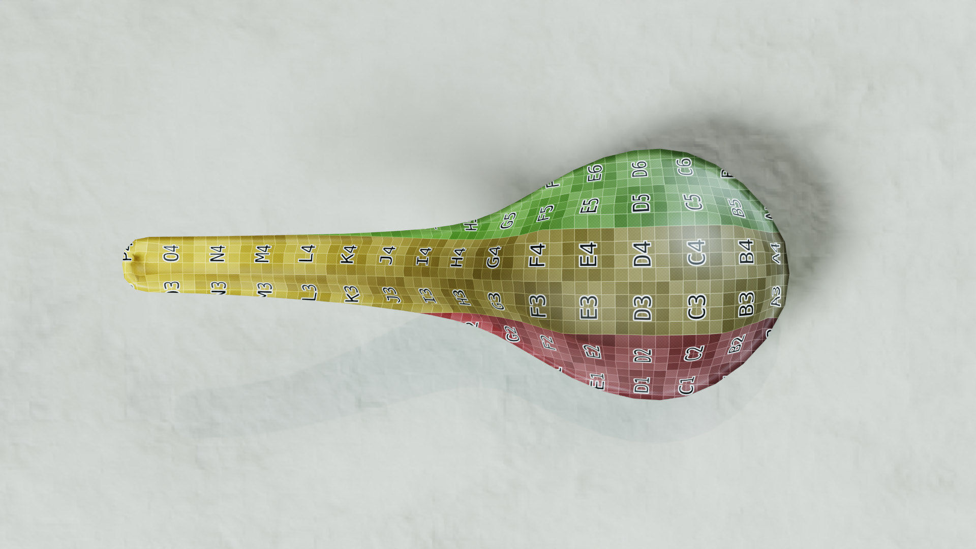 Chinese Porcelain Spoon Low-poly 3D model_7