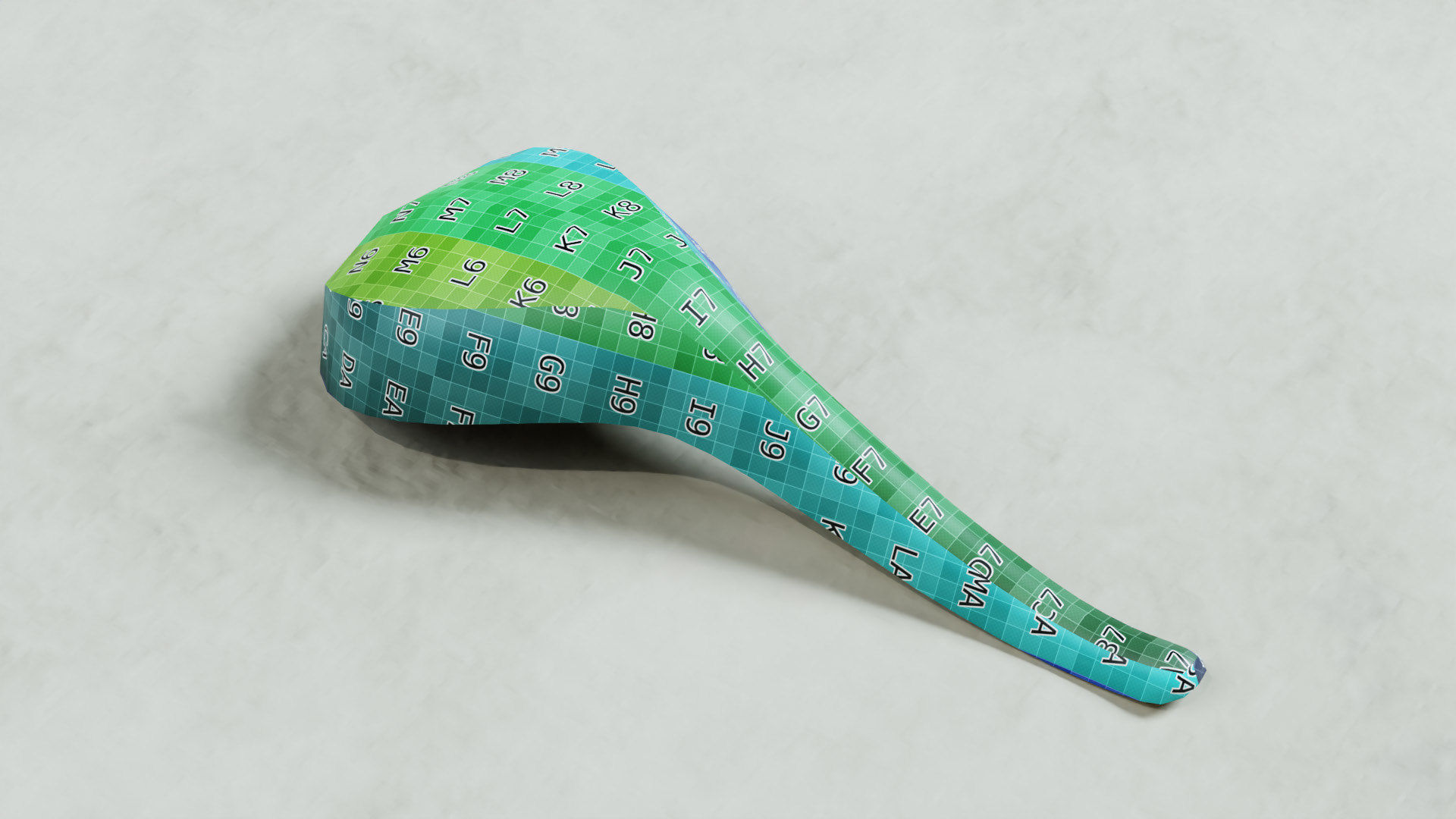 Chinese Porcelain Spoon Low-poly 3D model_9