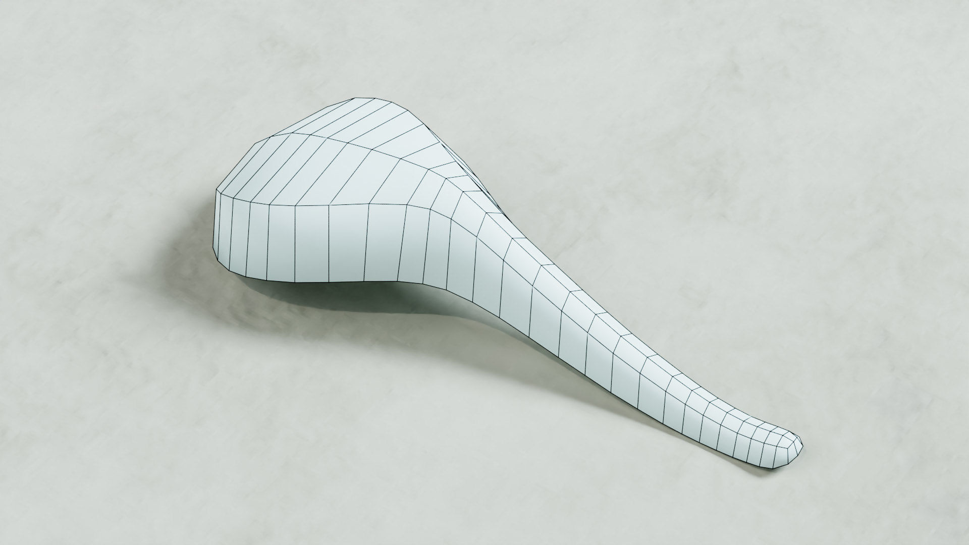Chinese Porcelain Spoon Low-poly 3D model_13