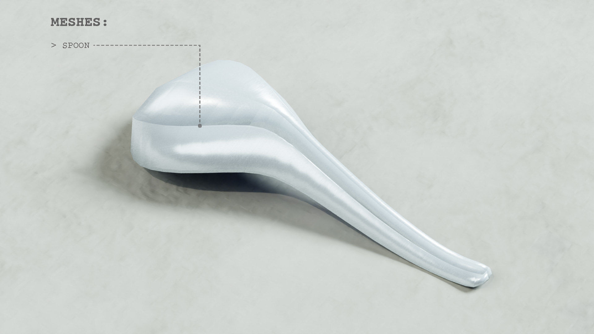 Chinese Porcelain Spoon Low-poly 3D model_5