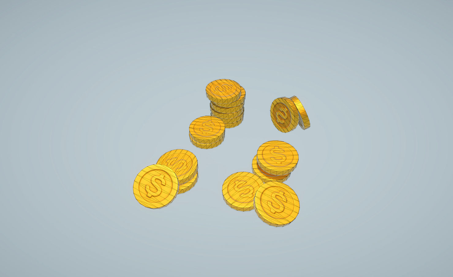 Currencies Gold coins 3D model_5