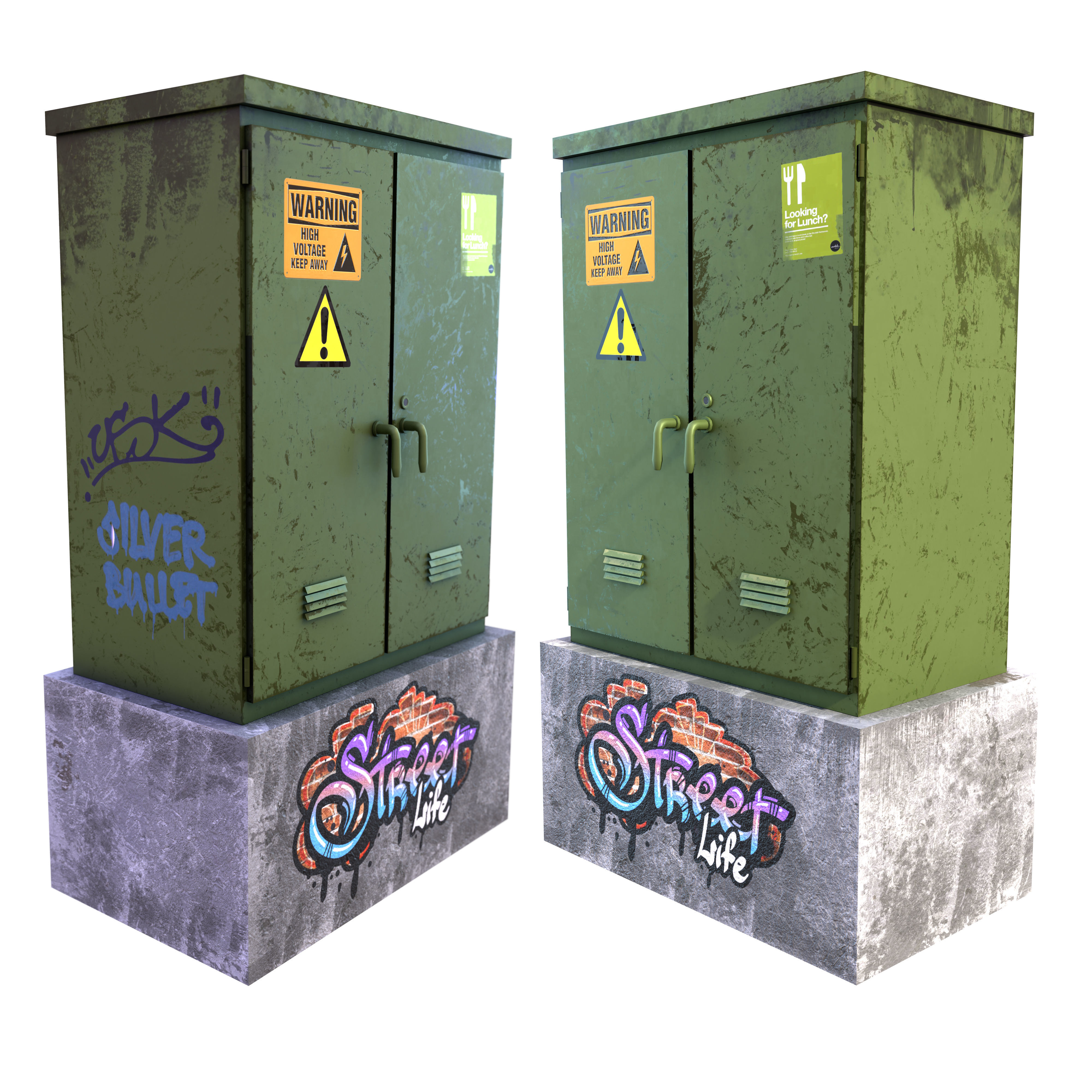 electrical box - city props - low poly - PBR Low-poly 3D model_4