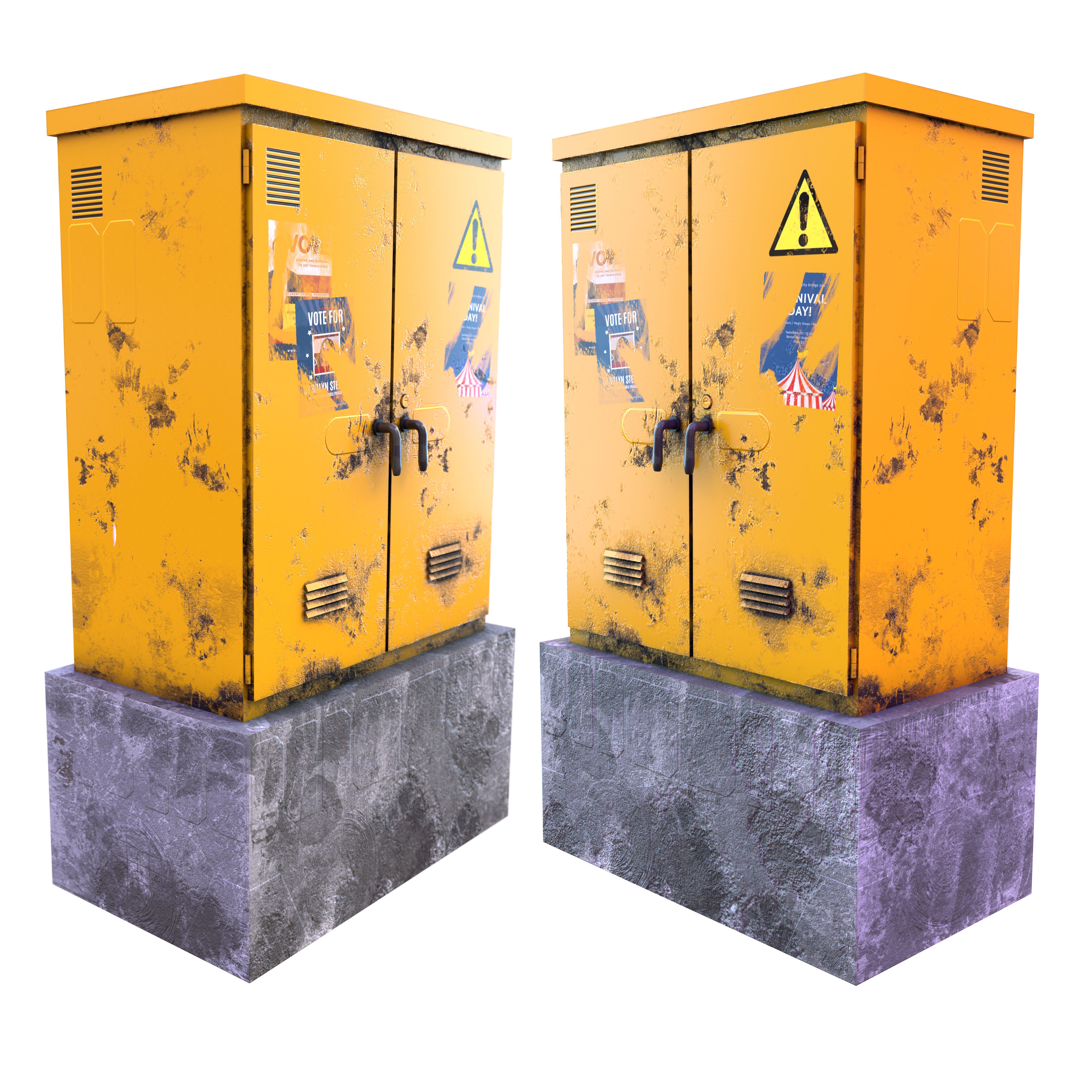 electrical box - city props - low poly - PBR Low-poly 3D model_2