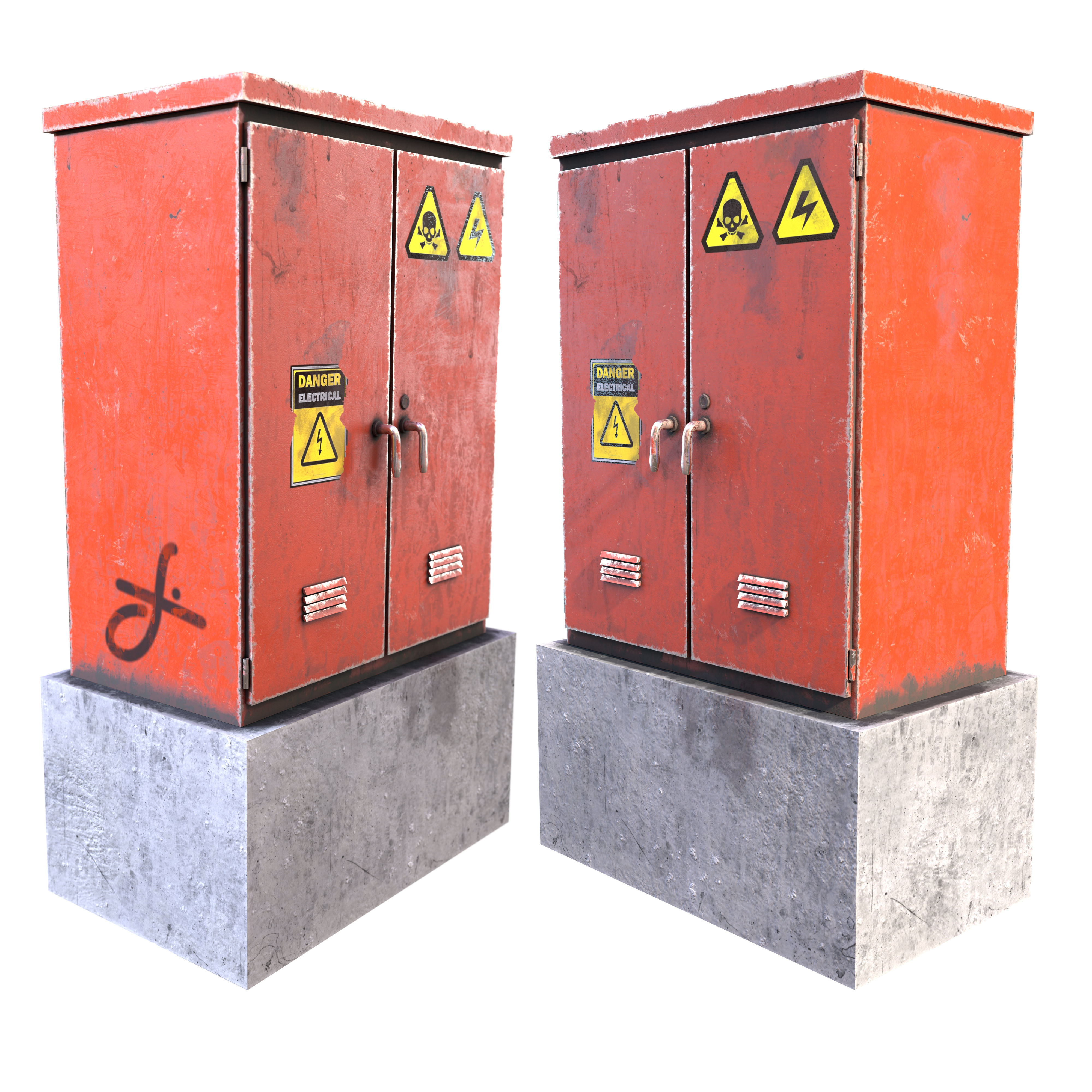 electrical box - city props - low poly - PBR Low-poly 3D model_5