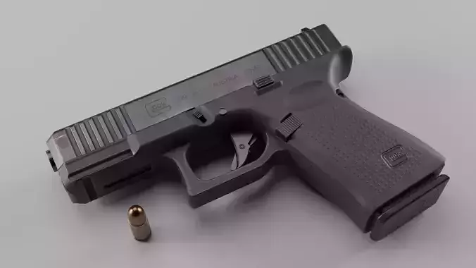 Glock 19 and Textures Low-poly 3D model