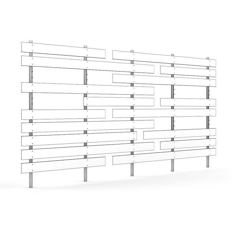 Wooden Fence 3D model_1