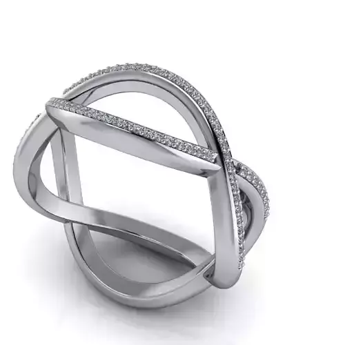Diamond Infinity Eternity Fashion Ring 3D print model