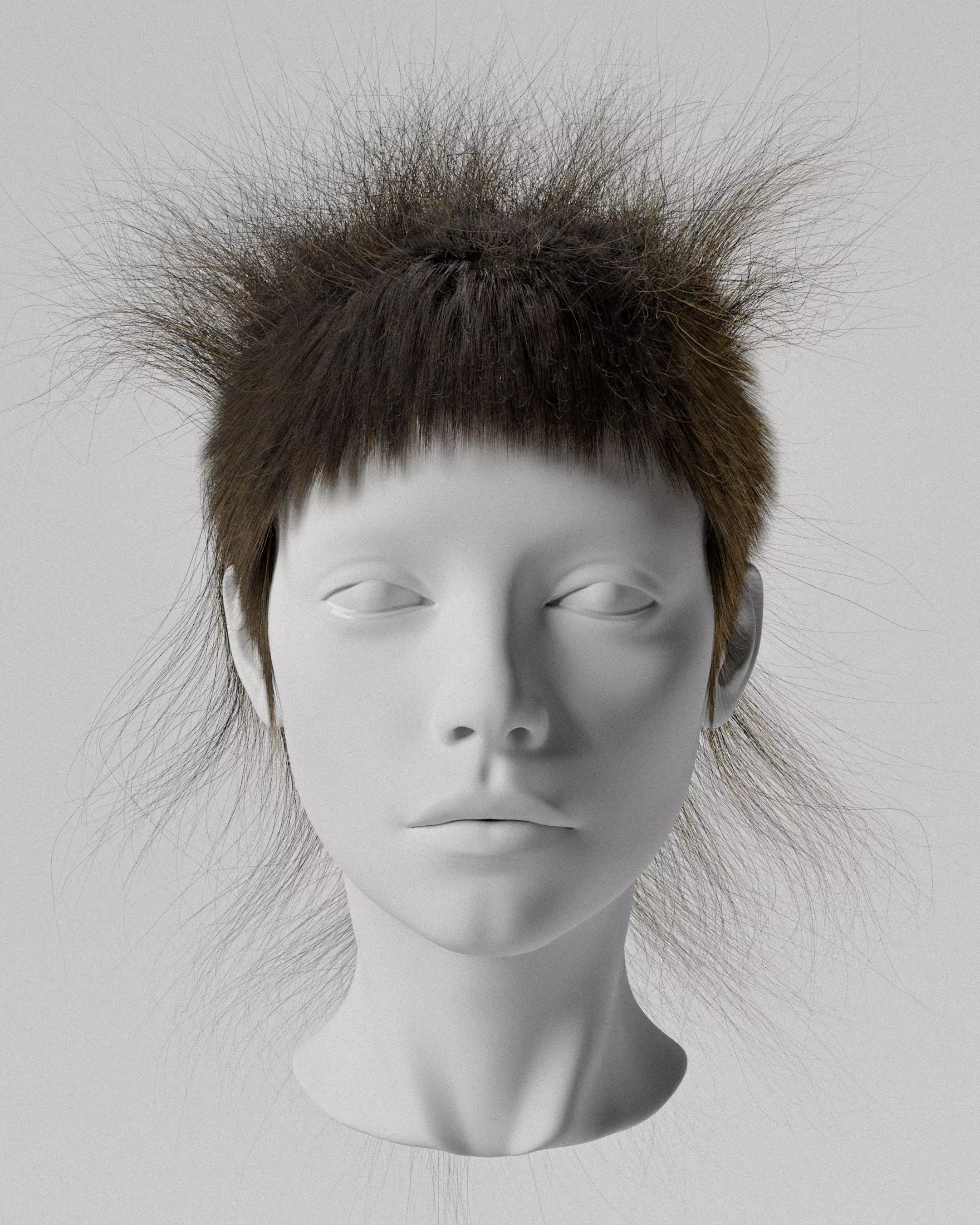 Female Hair iroquois 3D model_0