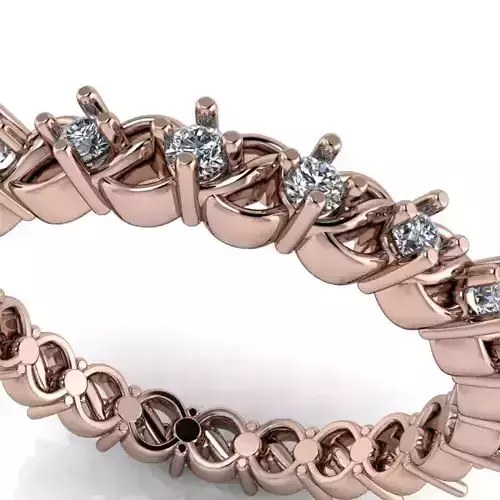 Art Deco Vintage Dia Eternity Wedding Band Ladies Ring Classic