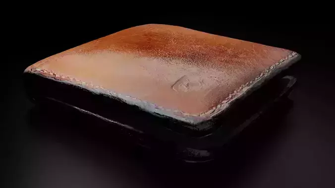 Photoscan - Hand made leather wallet Low-poly 3D model