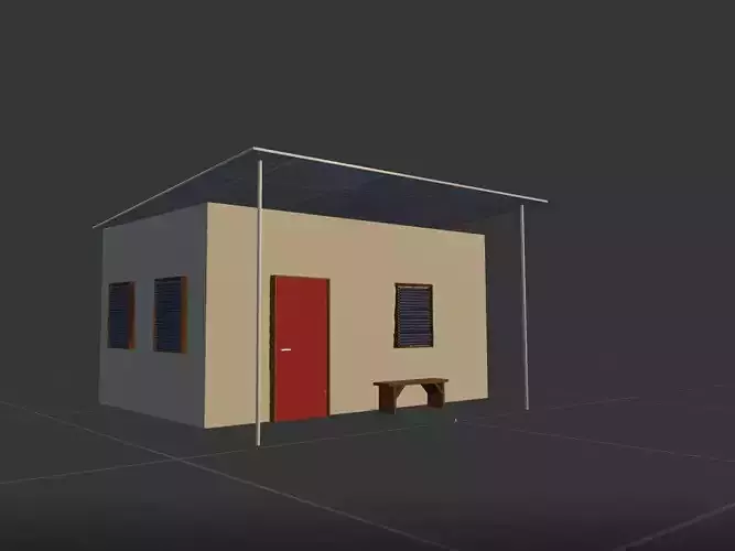 Low poly african house