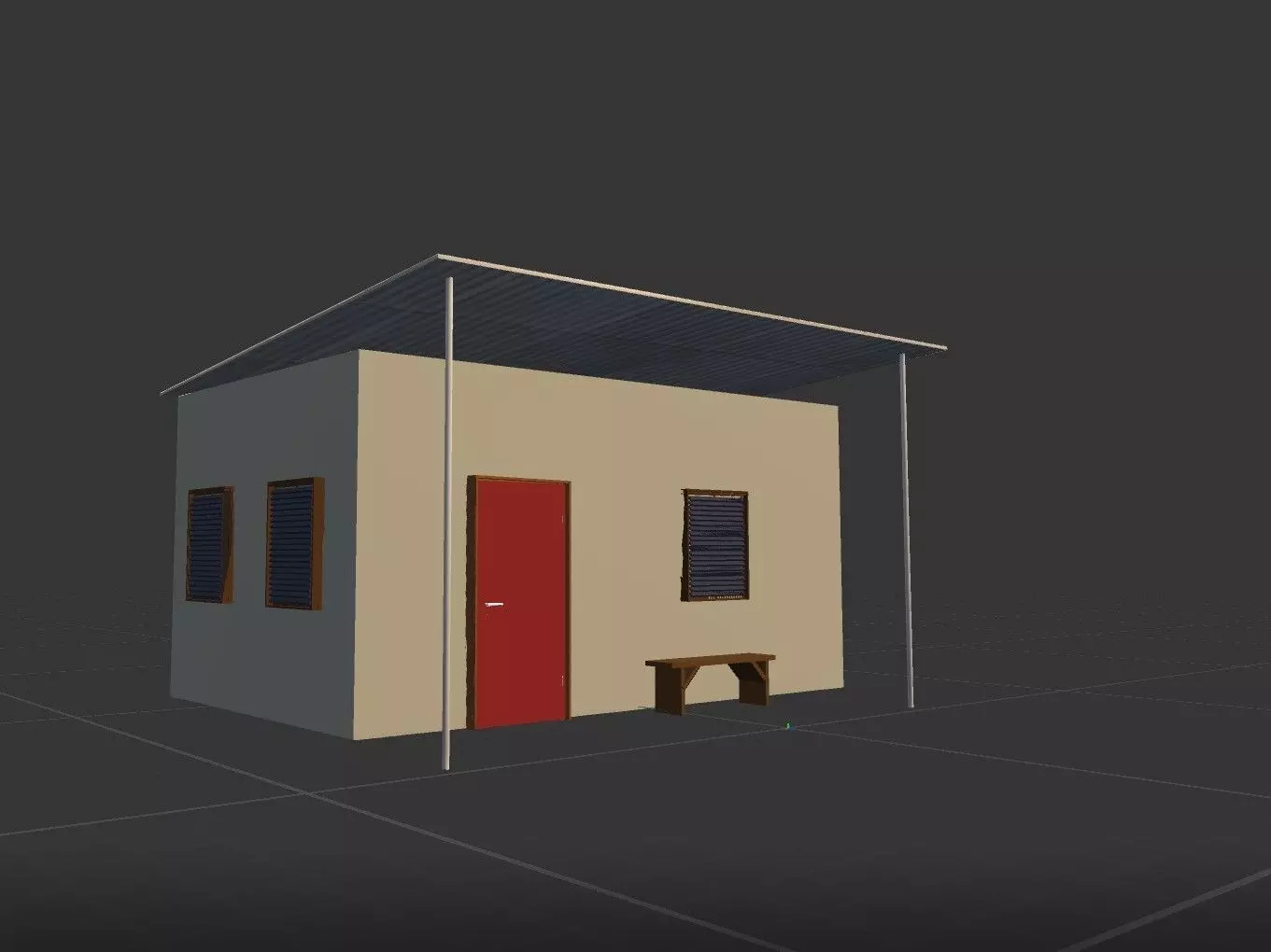 Low poly african house Low-poly 3D model