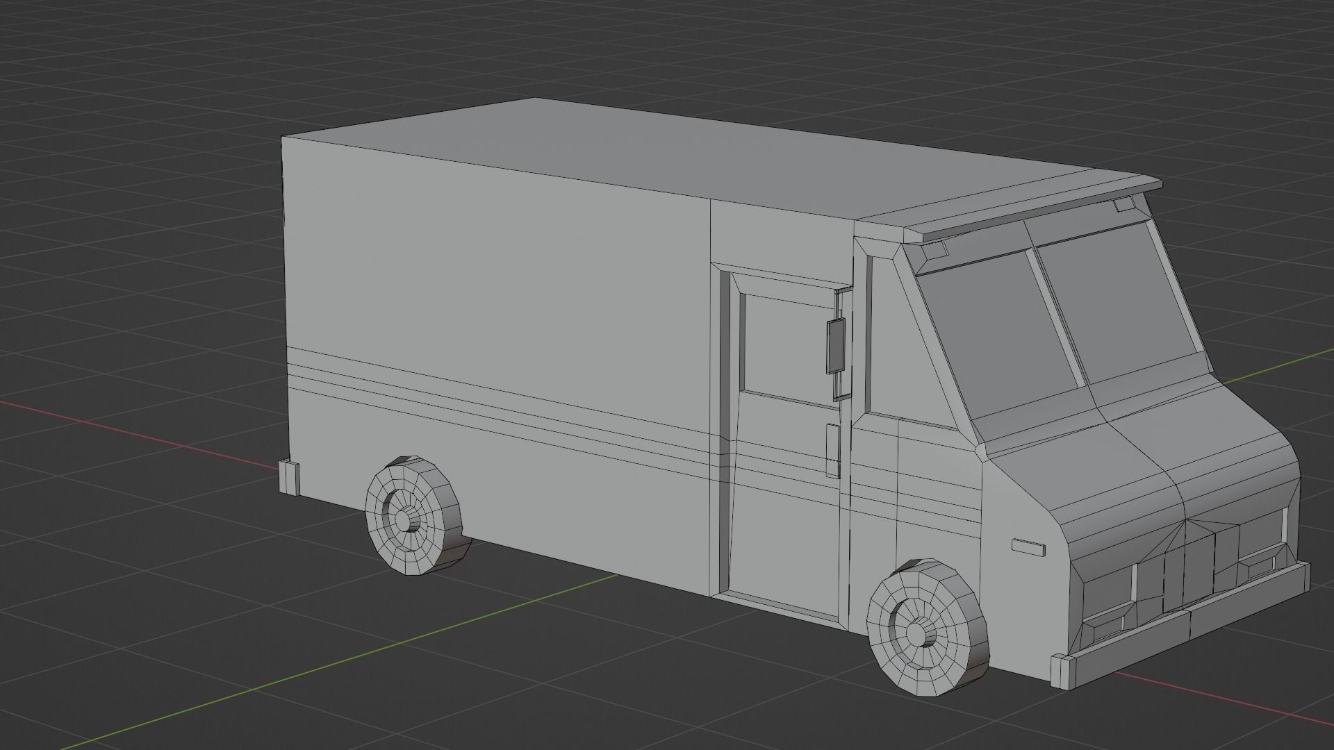 mail truck Low-poly 3D model_9