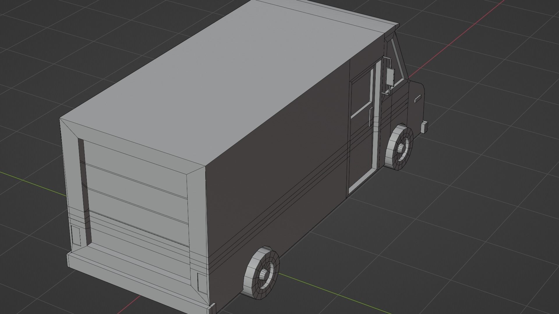 mail truck Low-poly 3D model_12