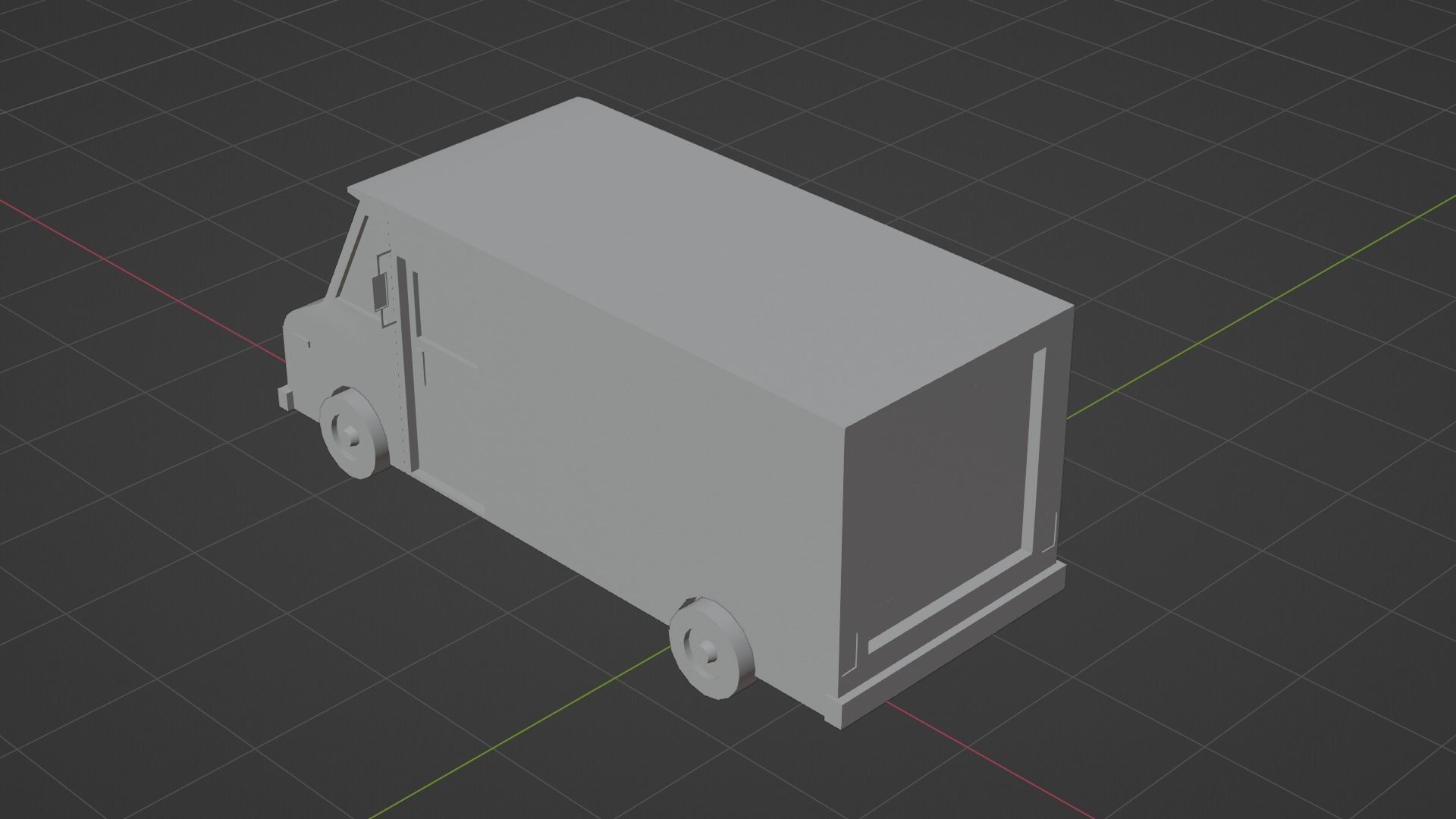 mail truck Low-poly 3D model_8