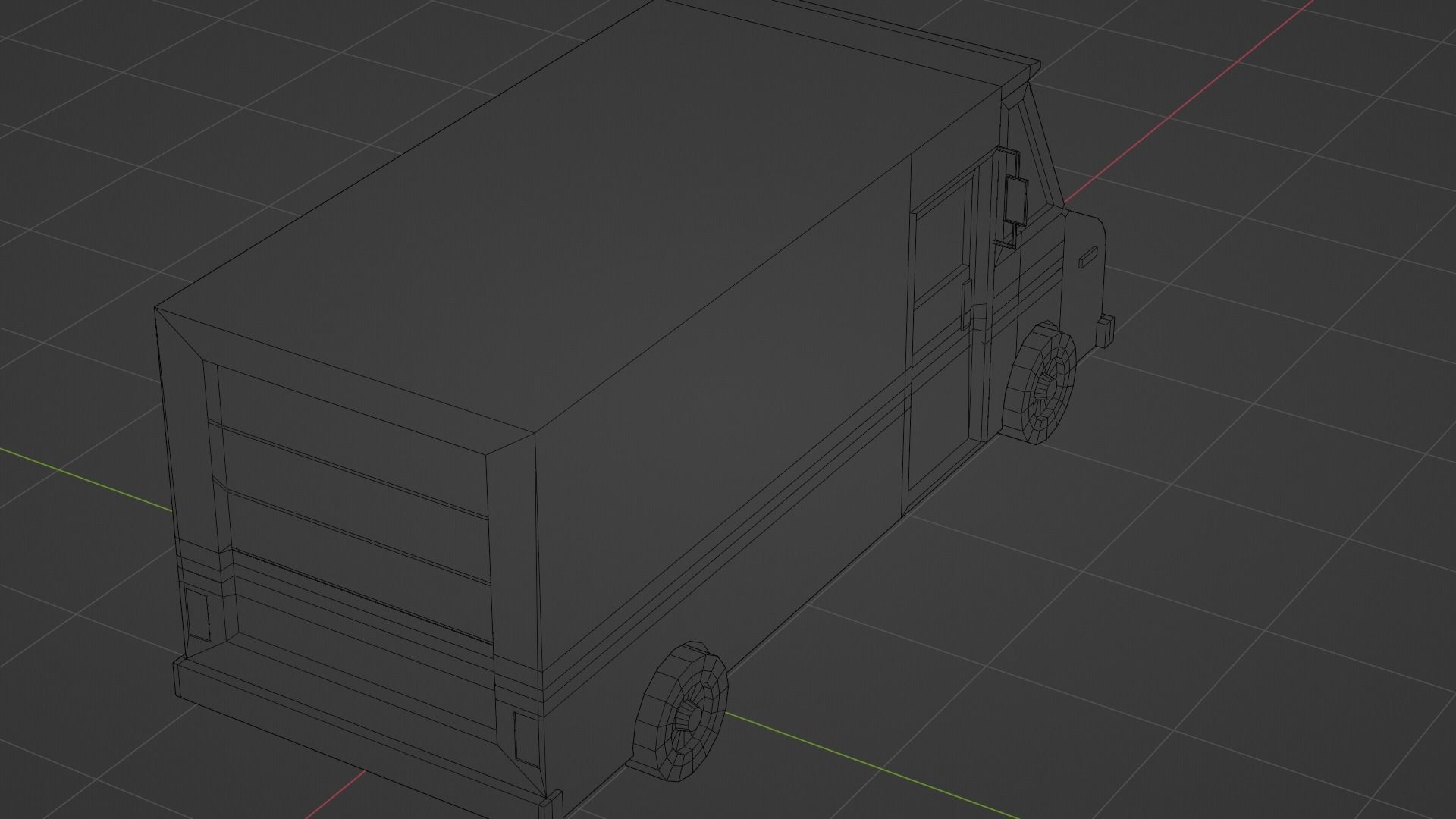 mail truck Low-poly 3D model_13