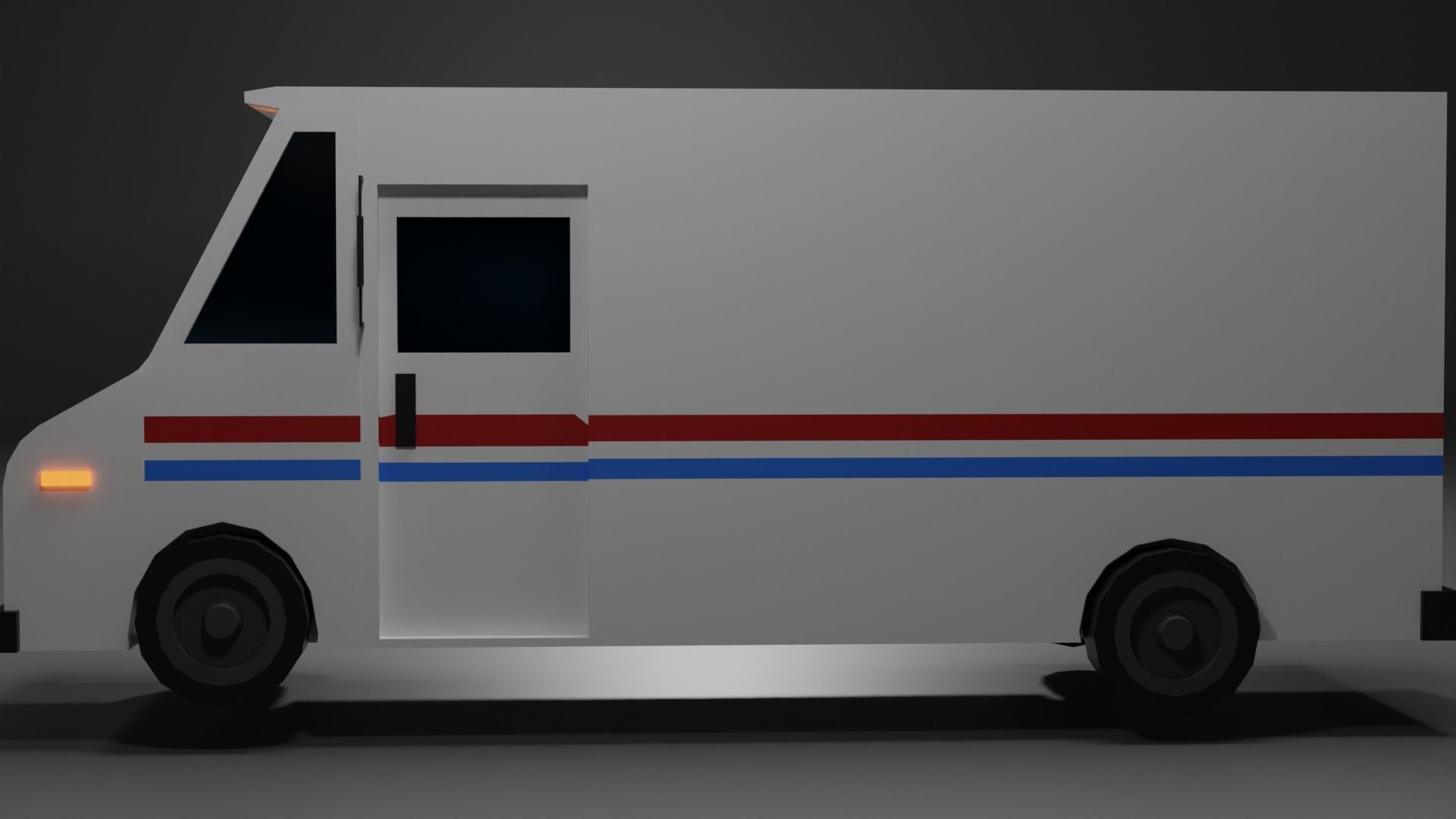 mail truck Low-poly 3D model_3