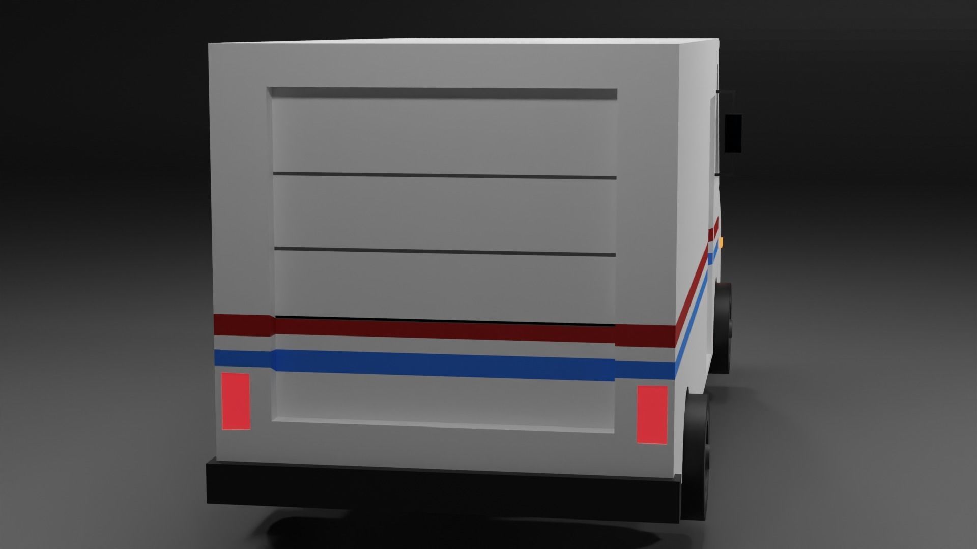 mail truck Low-poly 3D model_4