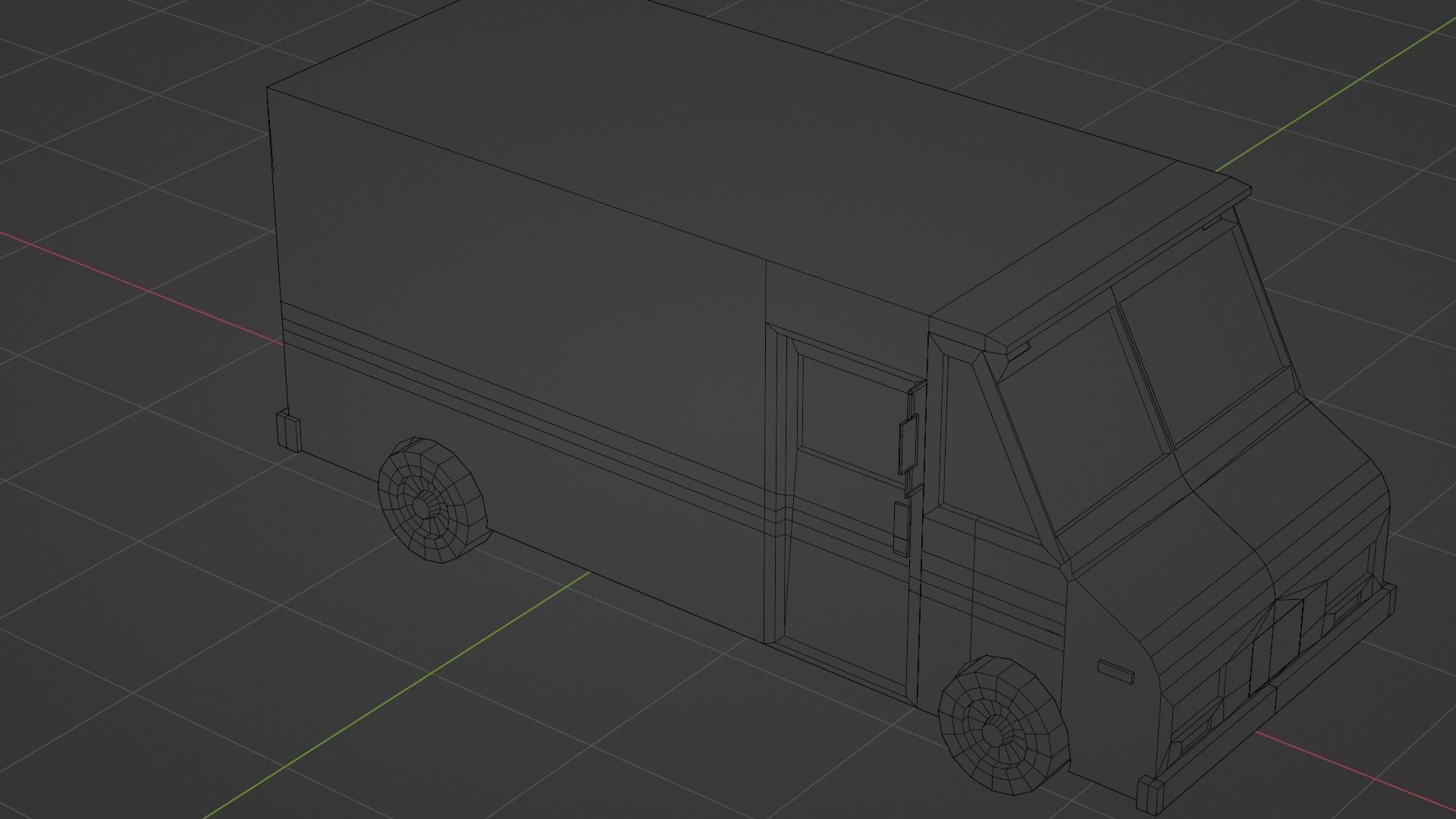 mail truck Low-poly 3D model_14