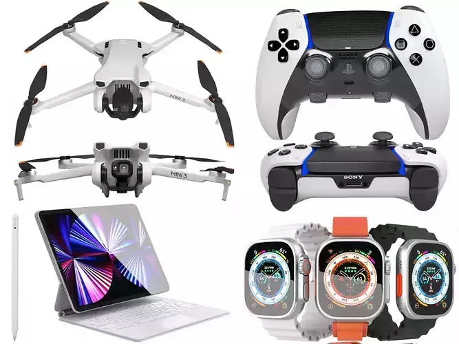 gadget electronic accessories collection 02 3D model