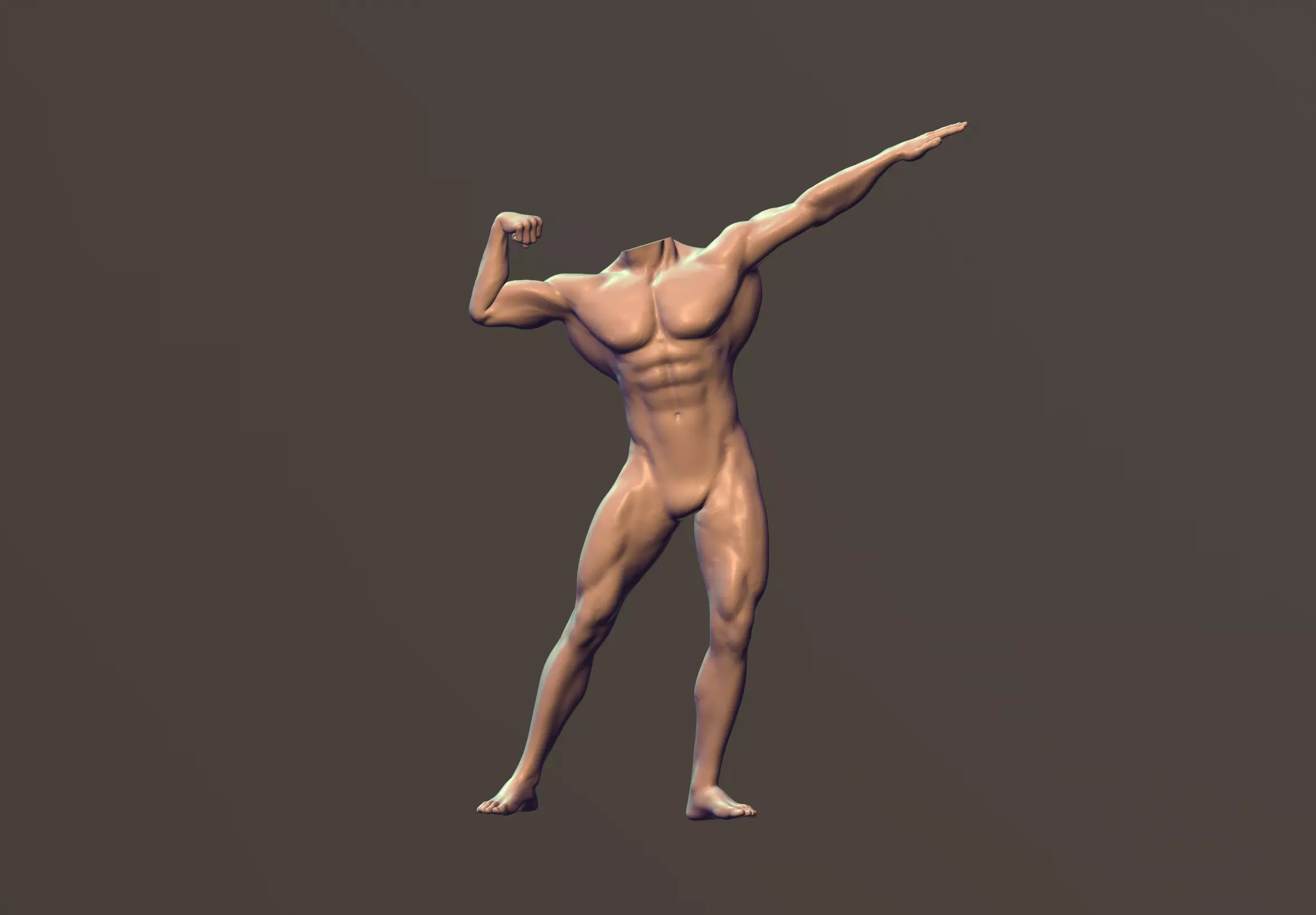 Male Body Builder Pose 1 3D model_0
