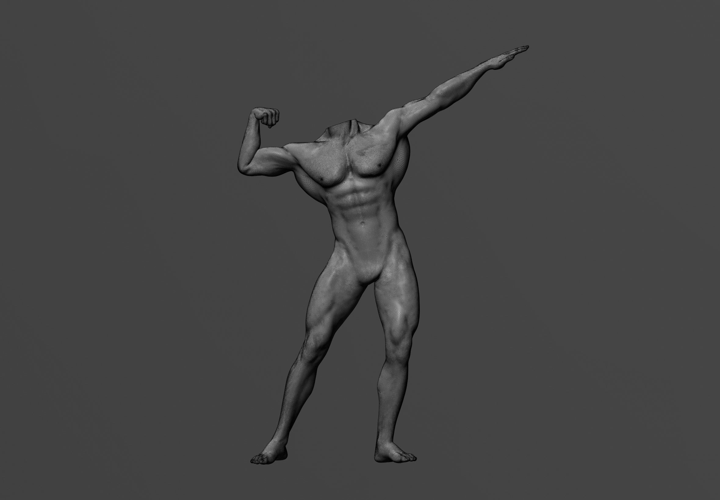 Male Body Builder Pose 1 3D model_5