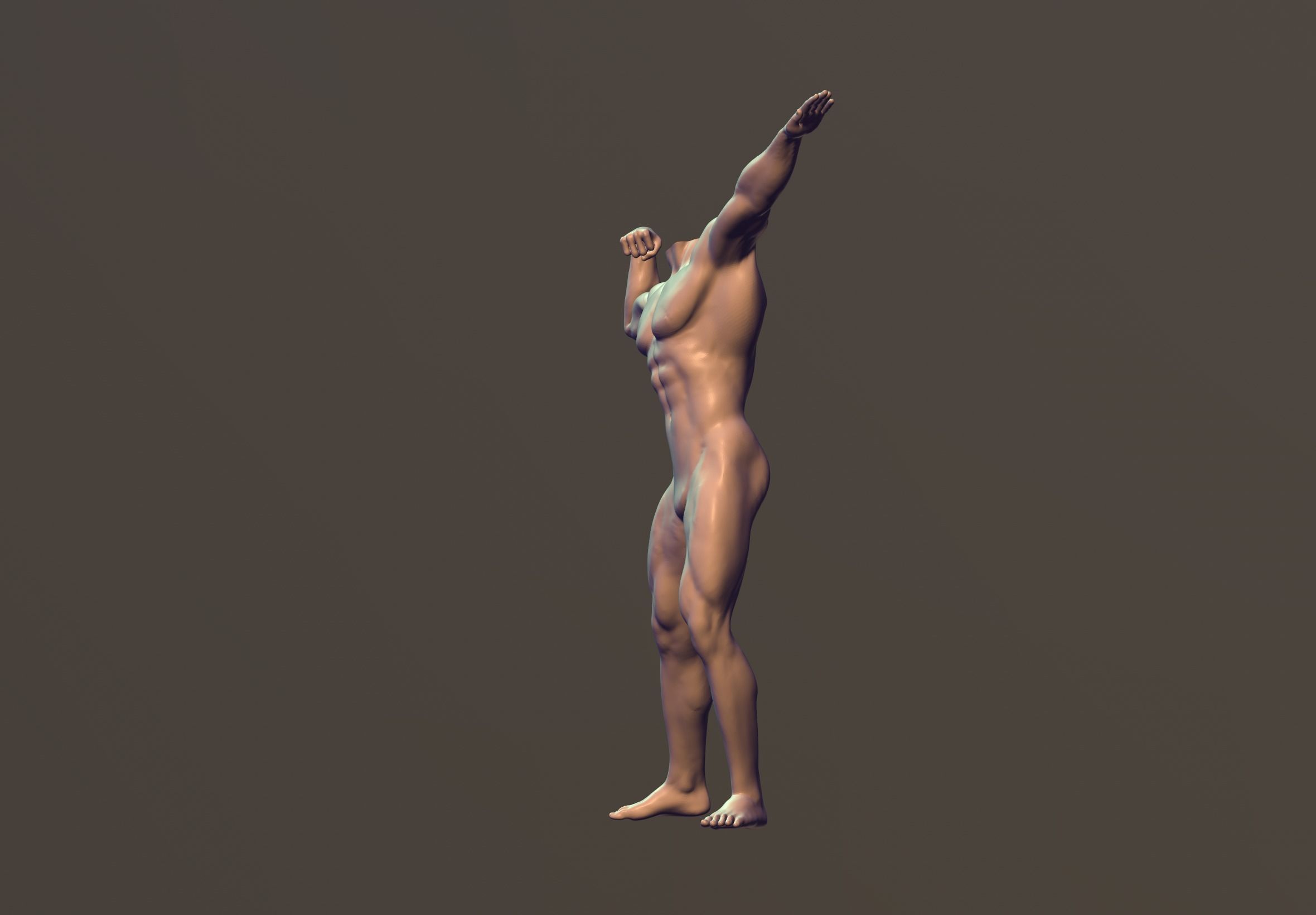 Male Body Builder Pose 1 3D model_1