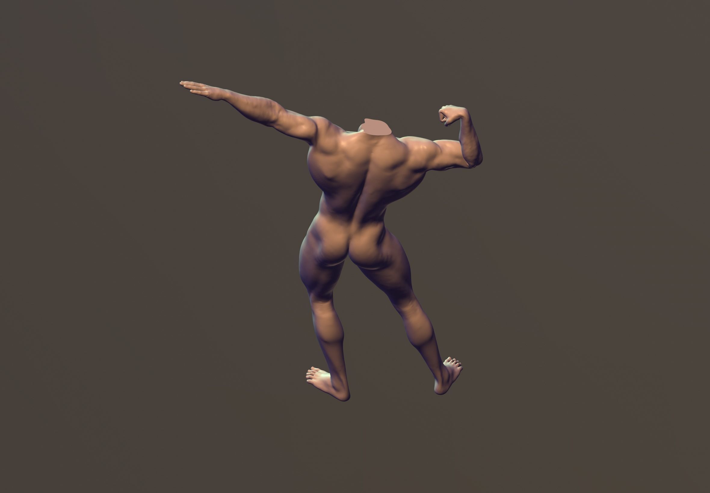 Male Body Builder Pose 1 3D model_3