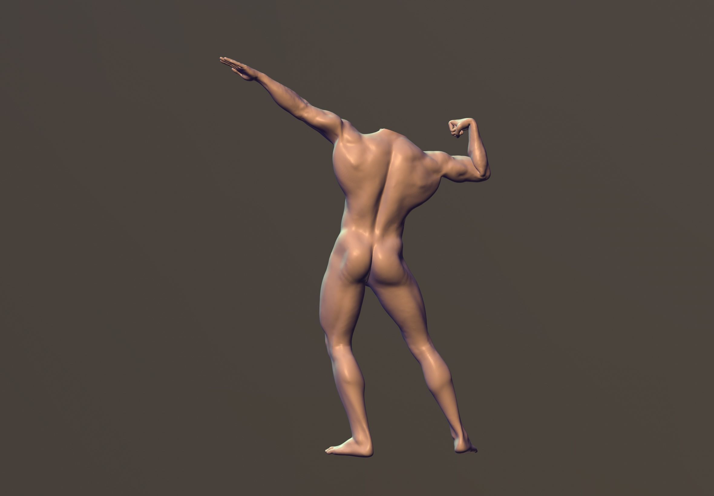 Male Body Builder Pose 1 3D model_2