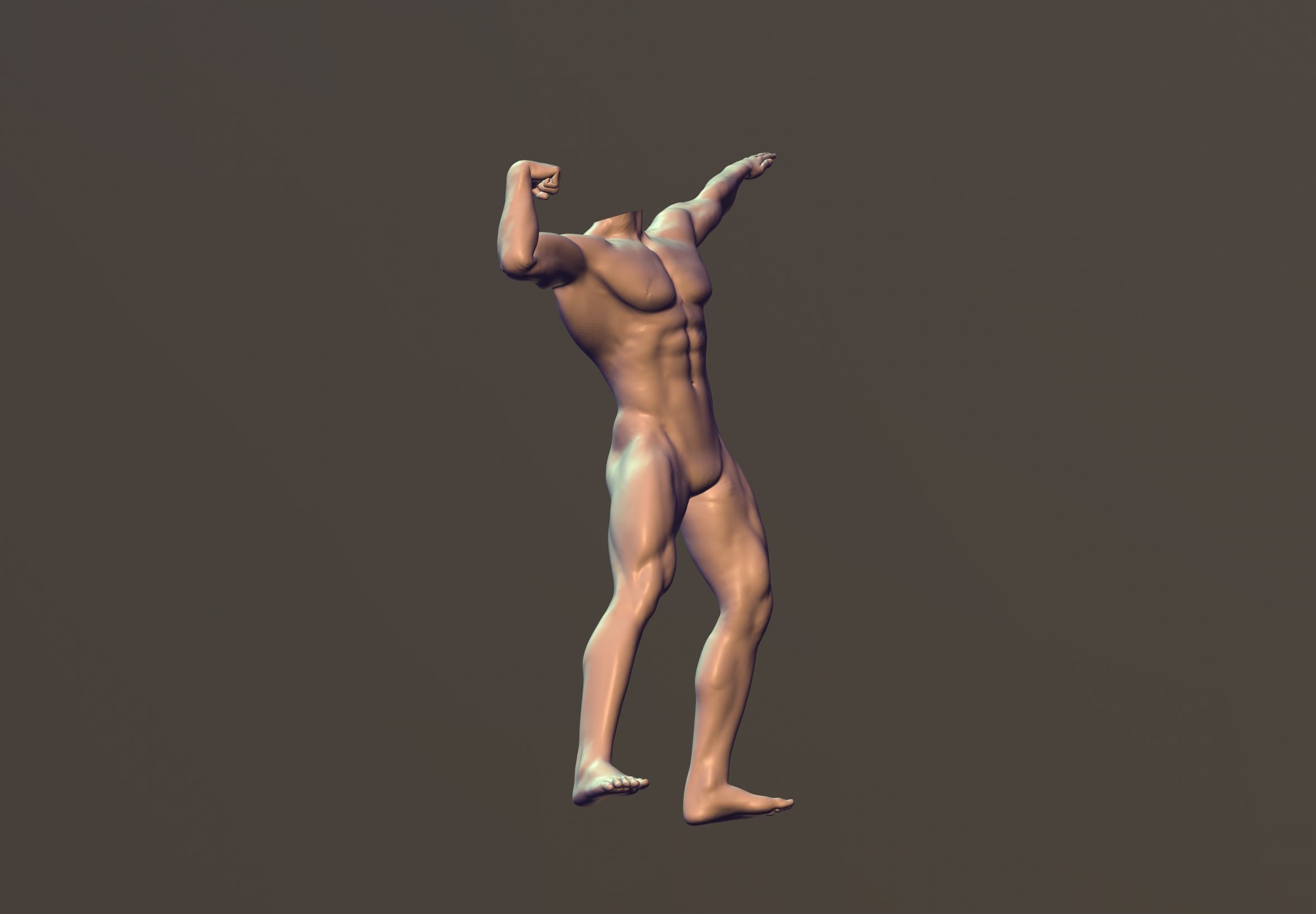 Male Body Builder Pose 1 3D model_4