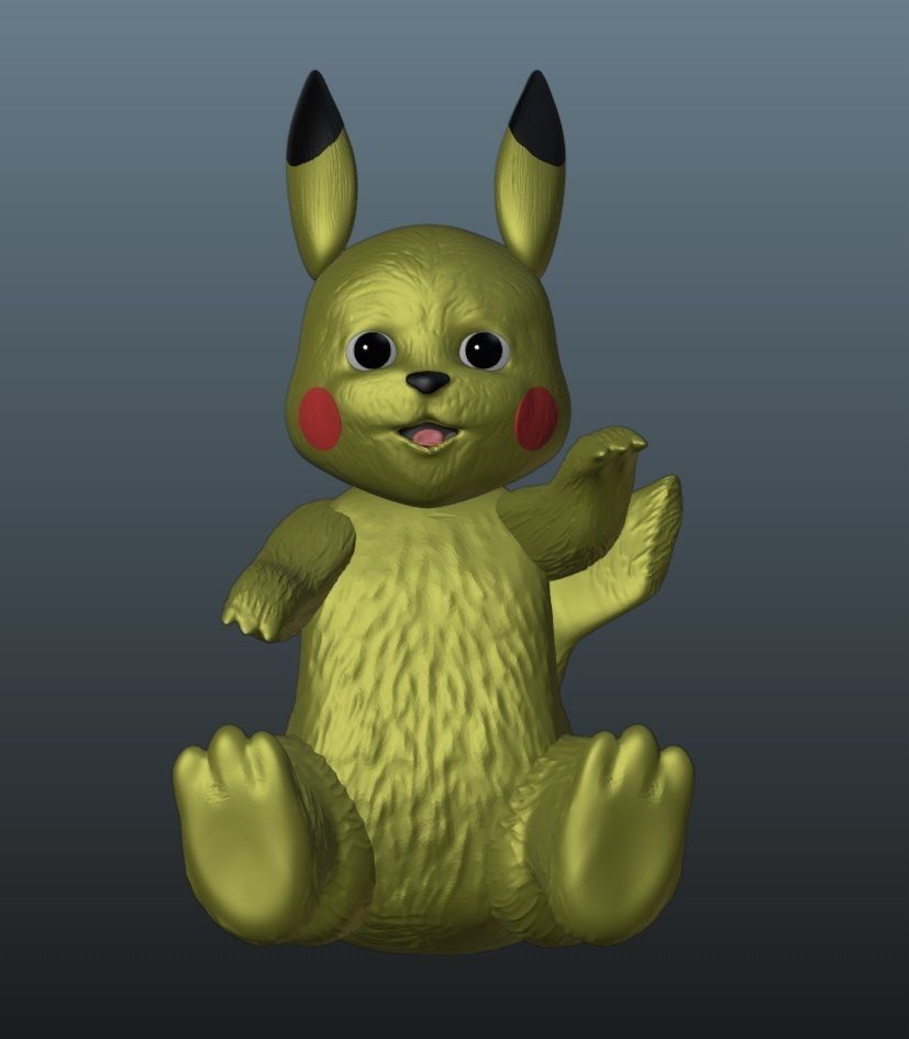 Realistic Pikachu 3D print model_1