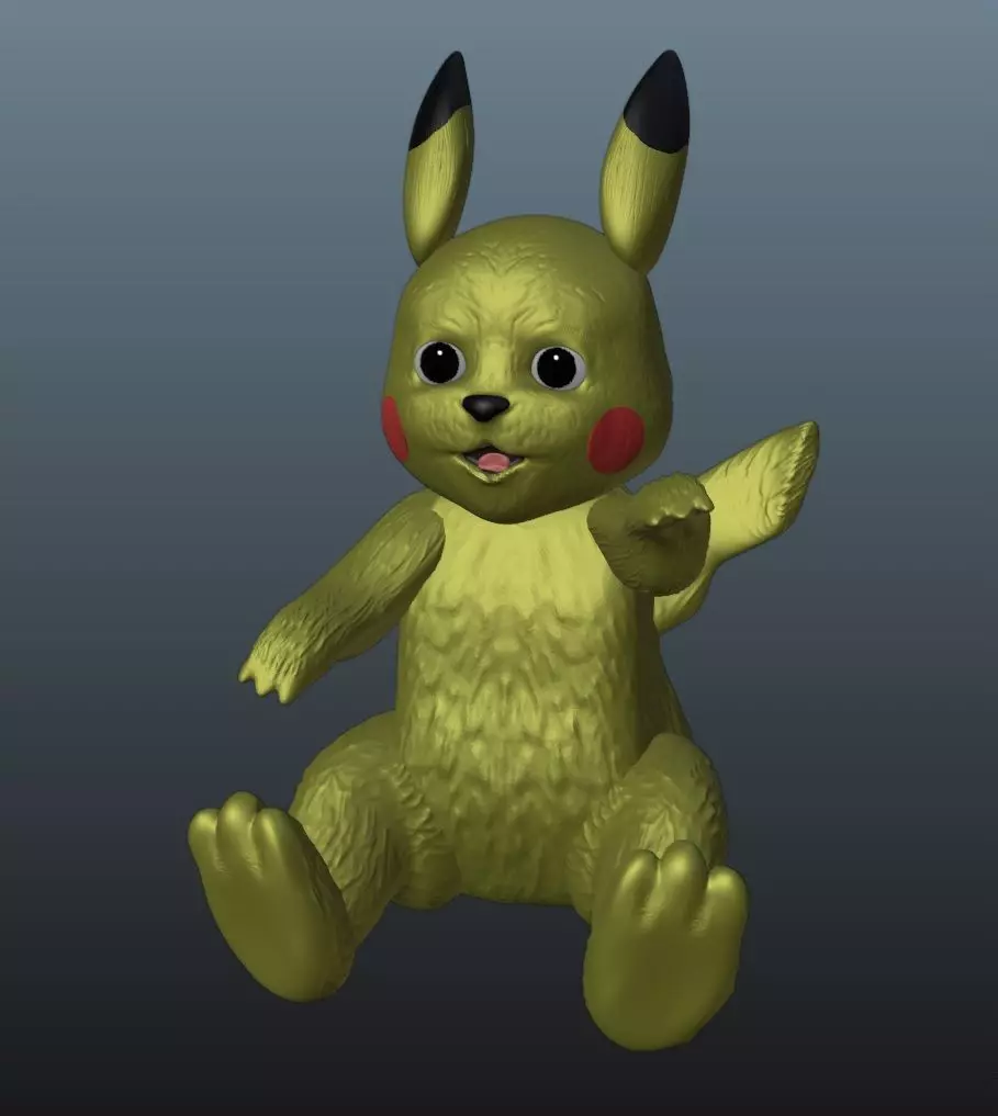 Realistic Pikachu 3D print model_0