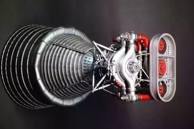 Apollo  Saturn V F-1 Rocket Engine 3Dprint model  3D print model